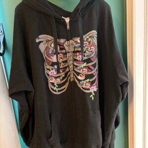 TORRID Rib Floral Classic Fit Super Soft Fleece Zip Front Hoodie